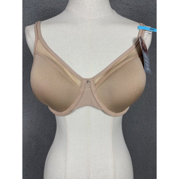 Bali Women's One Smooth U Ultra Light Convertible Underwire Bra Nude 36C NWT's - Picture 2 of 8